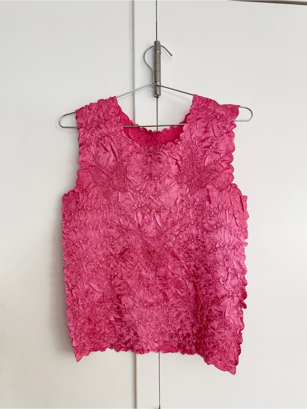 Vintage Hot Pink Textured Tank Top